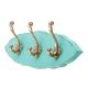 Sea Green Golden Small Wall Wooden Iron Hooks